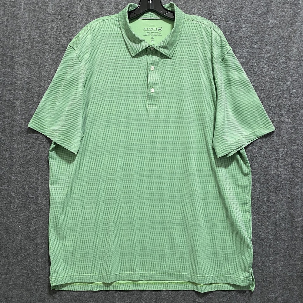 Jim Nantz Vineyard Vines Brrr Golf Polo Shirt Mens XL Green Performance Stretch - Picture 1 of 9